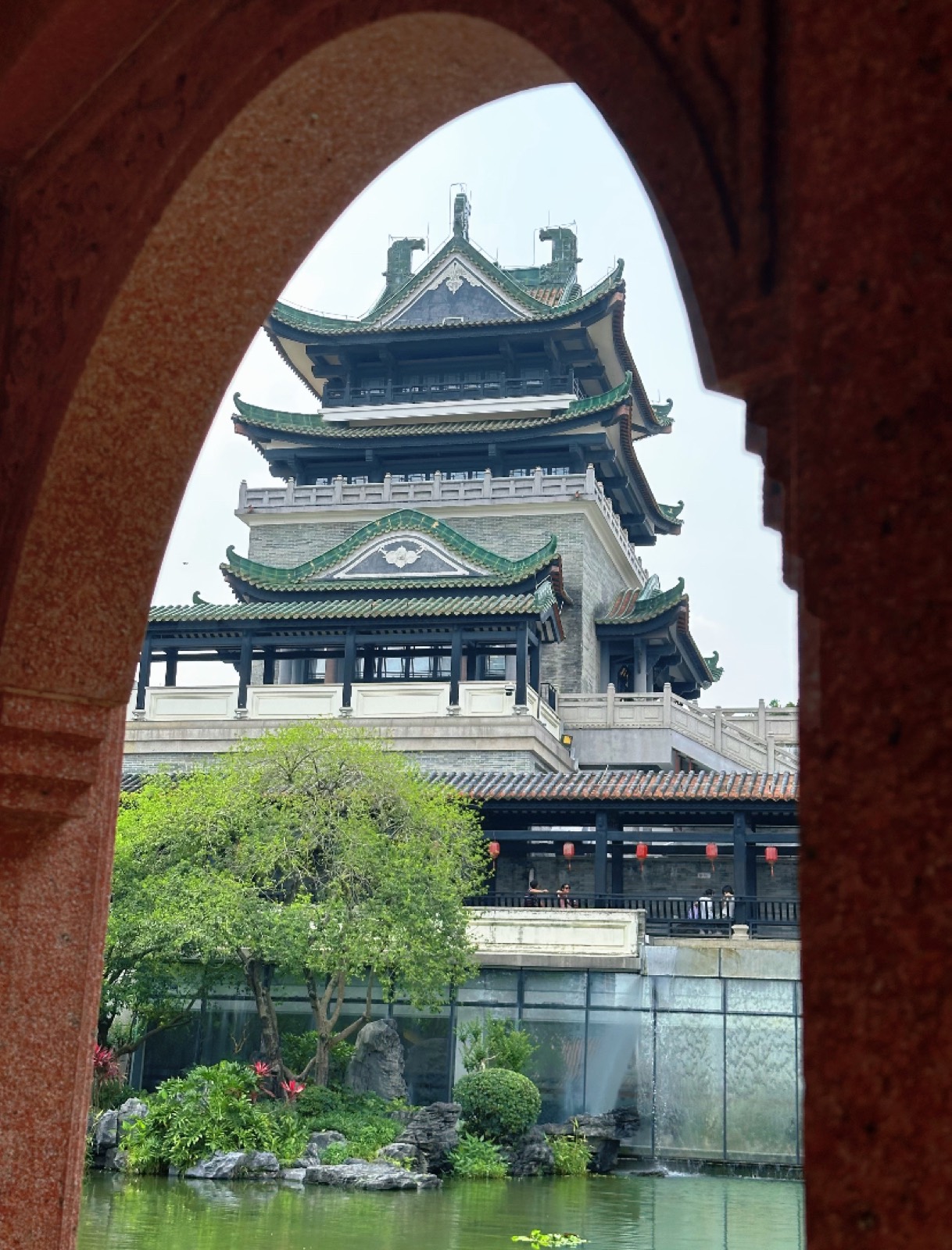 A classical Lingnan pavilion in old Guangzhou