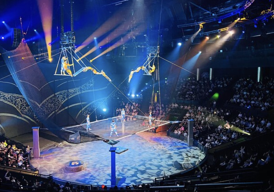 Performers on stage at a Shanghai acrobatics show