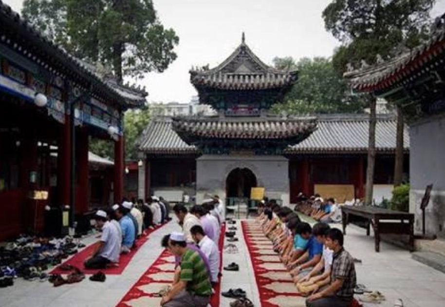 The historic Niujie Mosque in Beijing with its traditional Chinese architecture