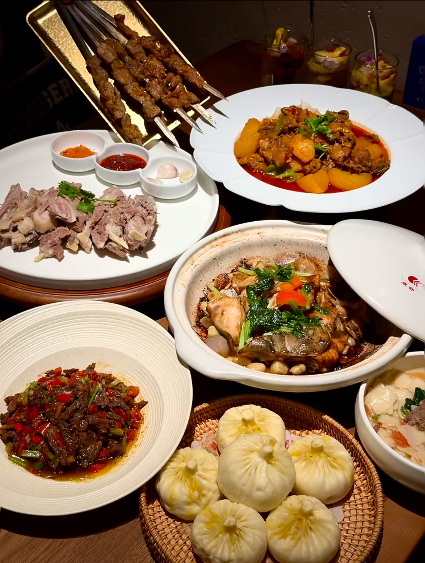 A halal lunch spread